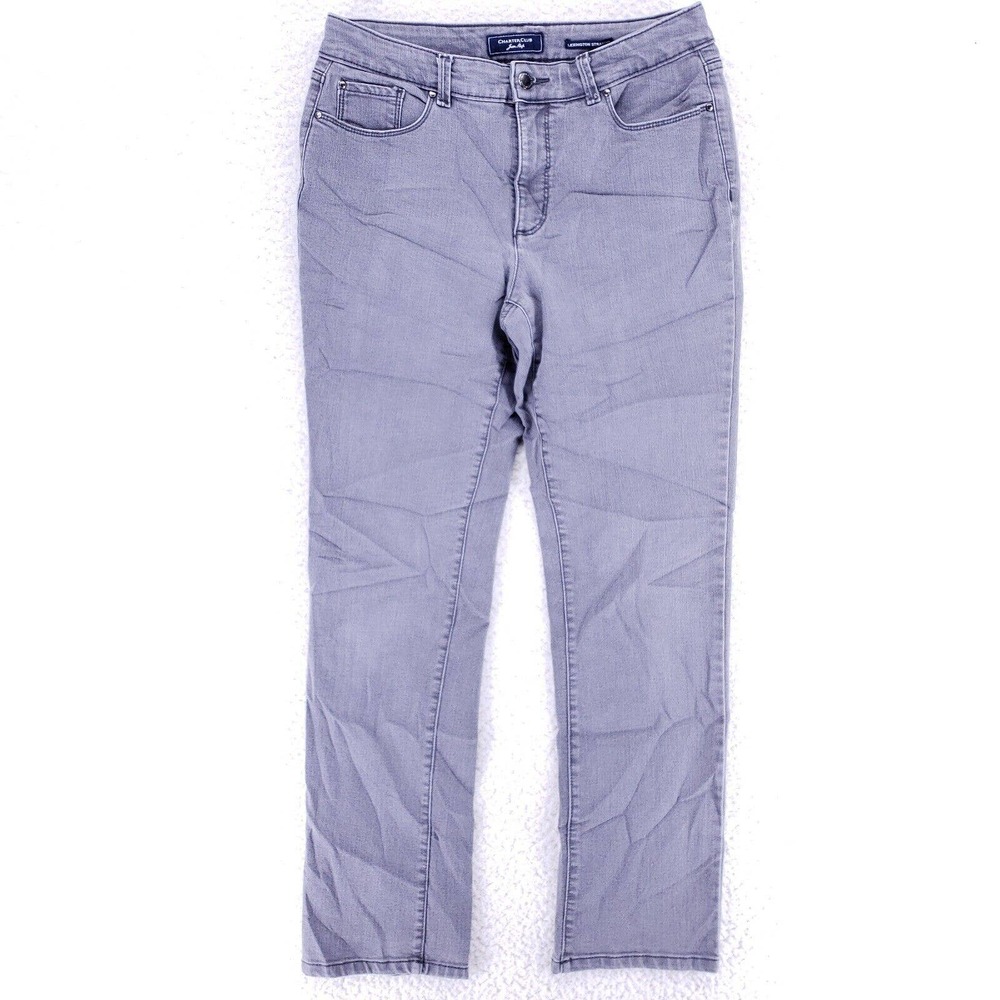 Charter Club Jean Denim Cotton Women SZ 8 Blue Straight Stretch VTG Mid Rise 90s